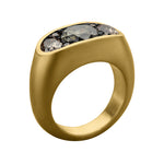 Brown Diamond Three Stone Cartouche Ring - Shola Branson
