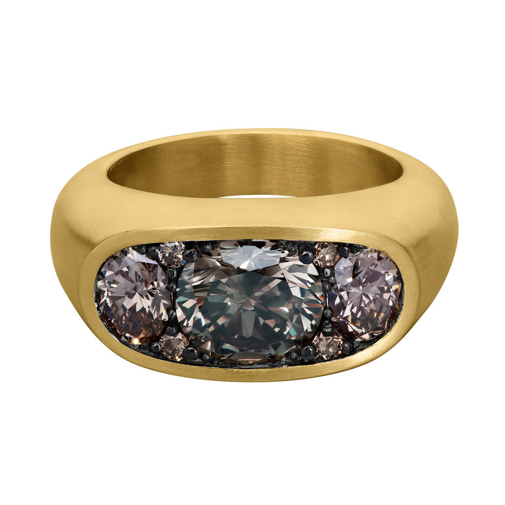 Keystone Ring - Brown Oval Diamond – Shola Branson