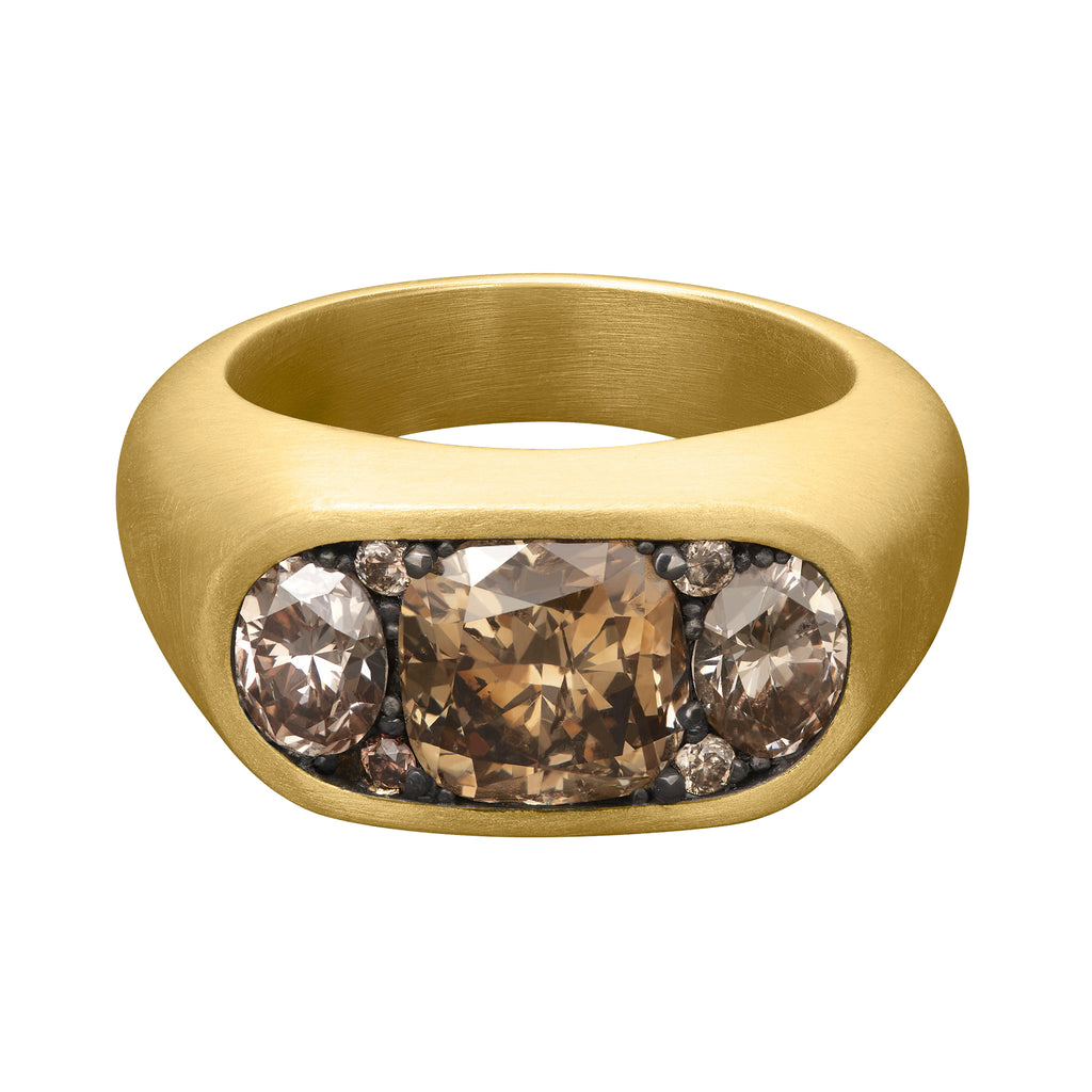 Keystone Ring - Brown Cushion Diamond – Shola Branson