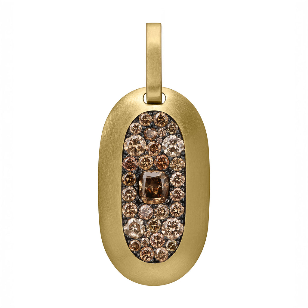 Cartouche Pendant Large - Brown Diamond