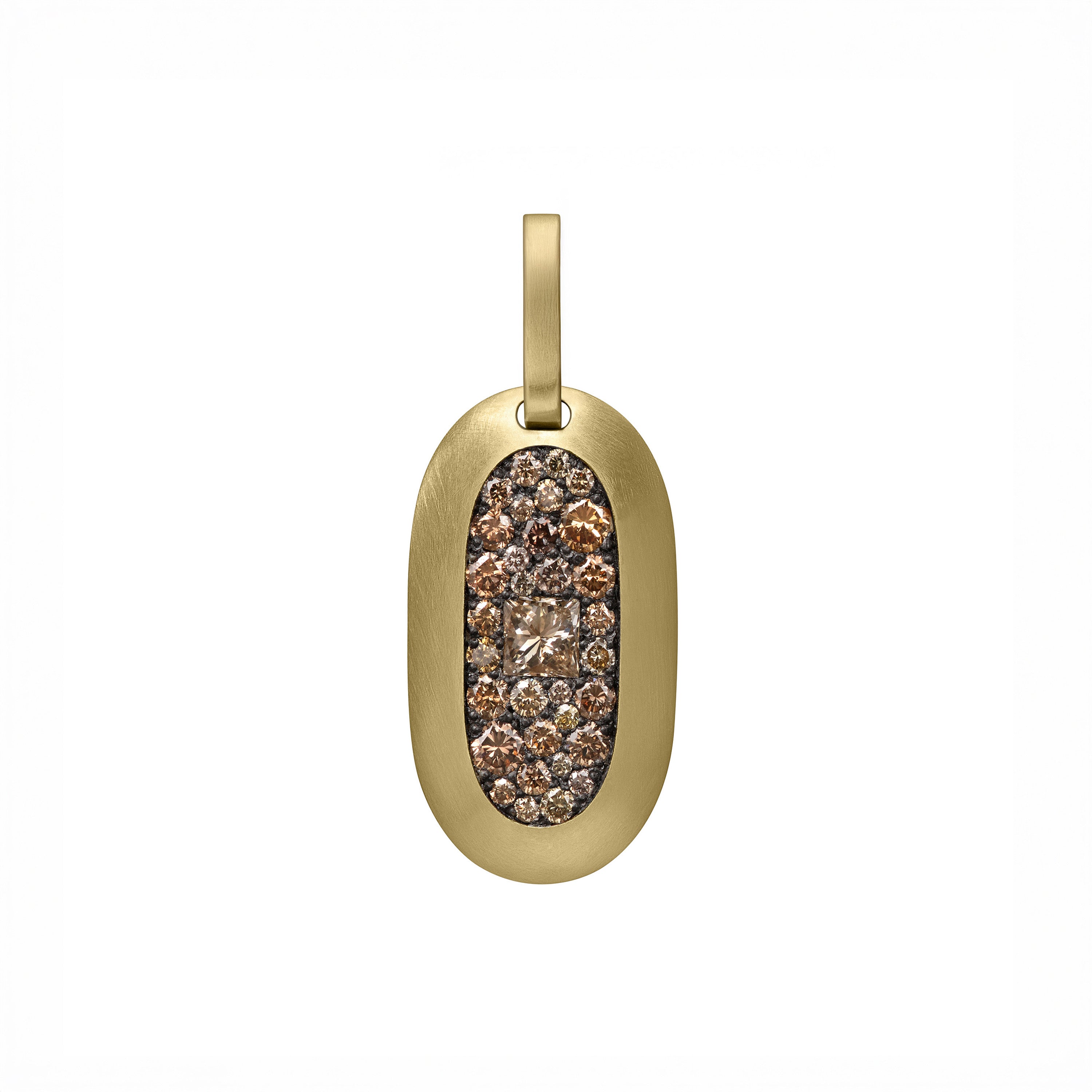 Cartouche Pendant Small  - Brown Diamond