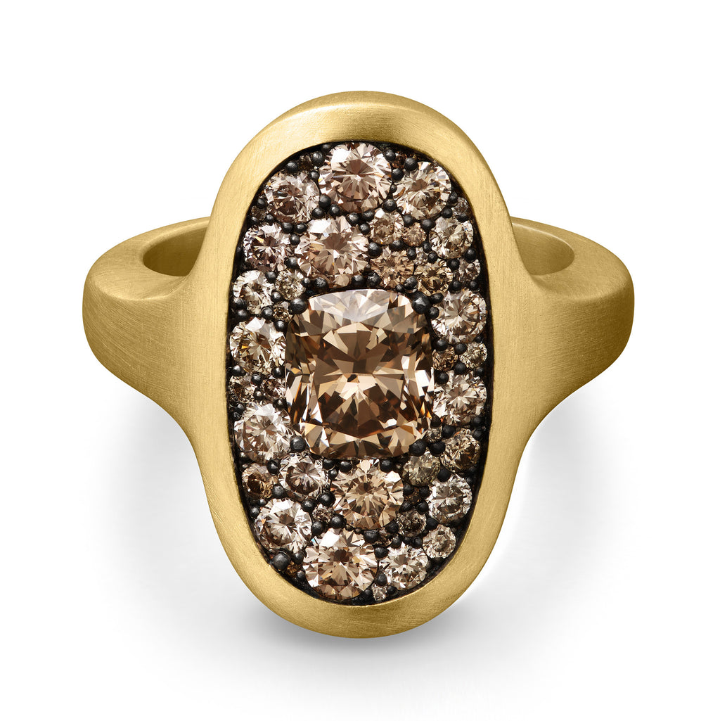Plinth Ring - Brown Diamond
