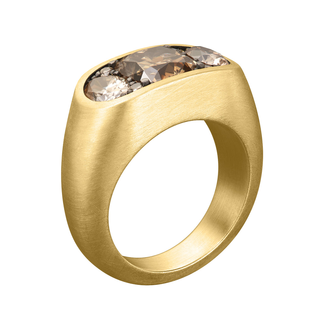Keystone Ring - Brown Cushion Diamond – Shola Branson