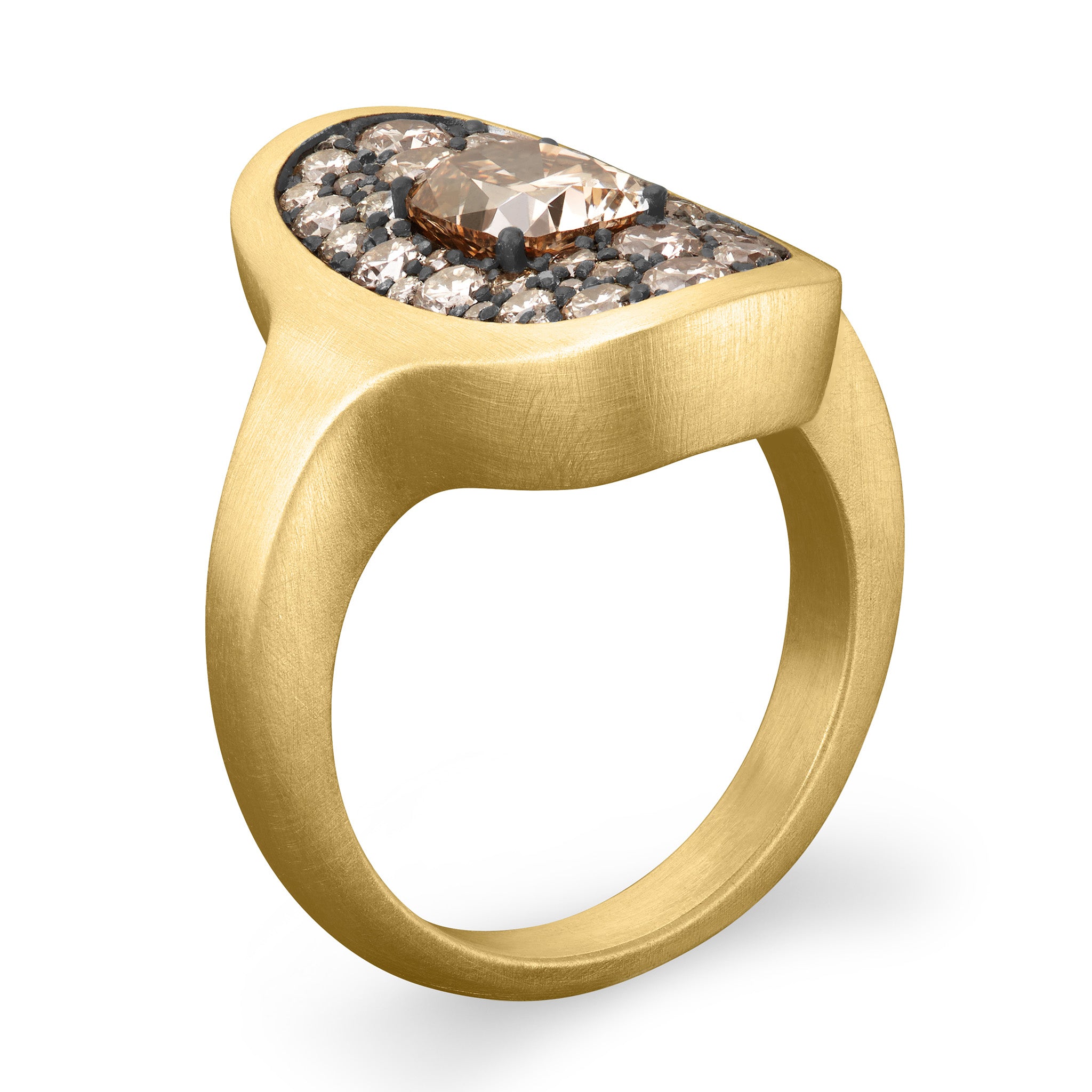 Plinth Ring - Brown Diamond