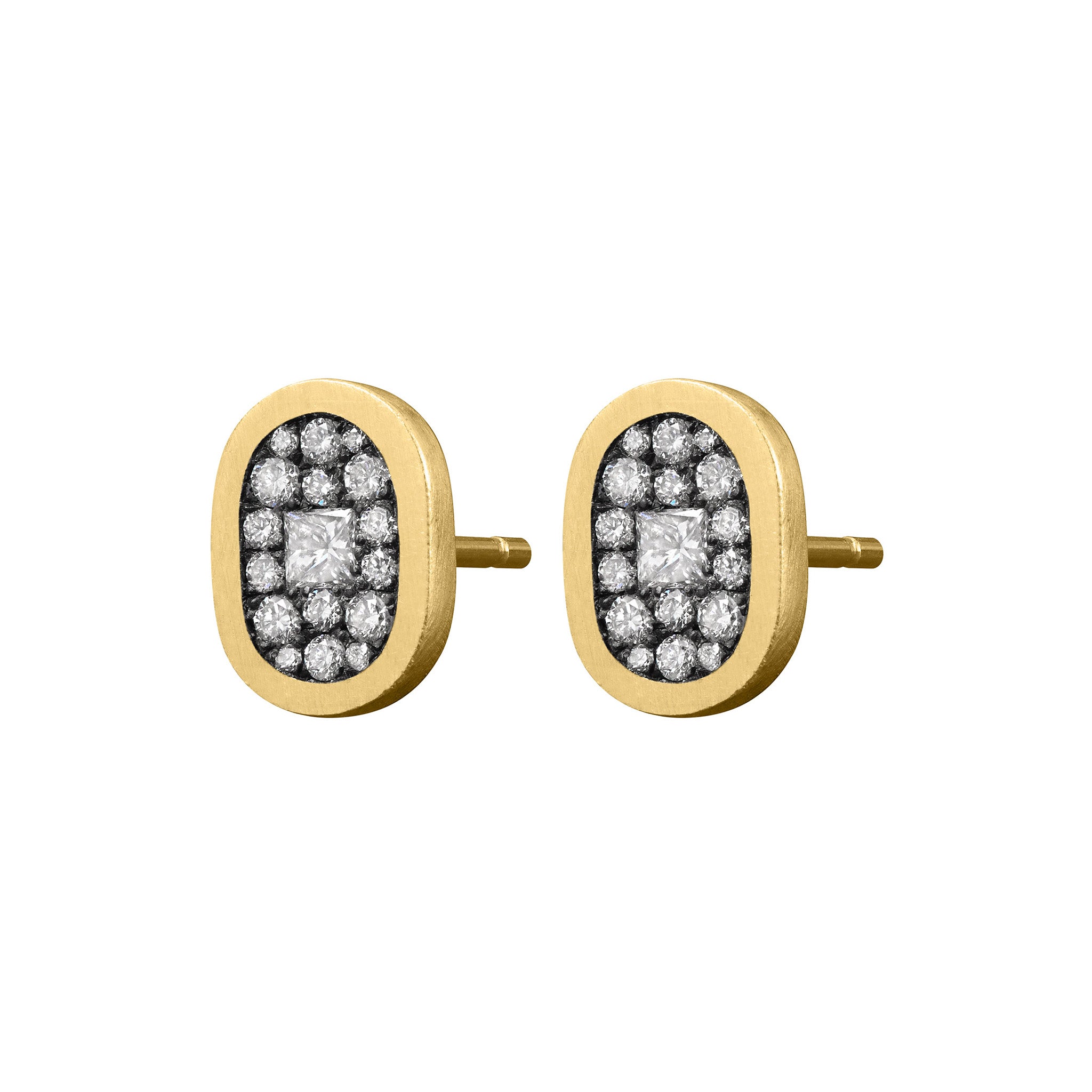 Plinth Studs - White Diamond