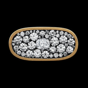 Shola Branson Diamond Cartouche Ring 18k Gold and Assorted Diamonds