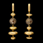 Shola Branson Trade Bead Earrings, 18k Gold and Diamonds
