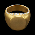 Shola Branson Diamond Edge Signet Ring 18k Gold with 1 carat of Diamonds